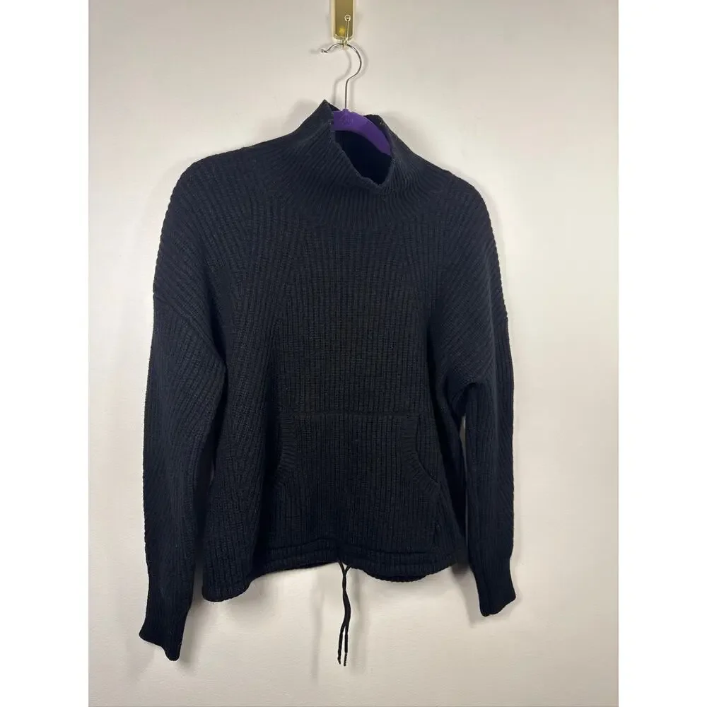 Notshy Cashmere Wool Drawstring Hem Turtleneck Sweater - Black S